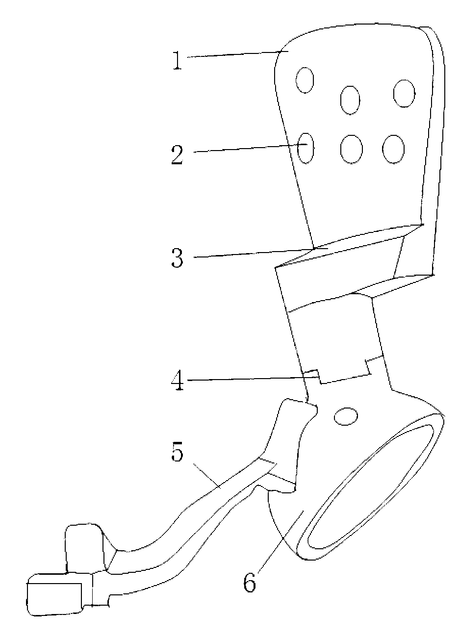 Ilium fixing piece with self-locking nail hole and supporting platform and for semi-pelvic prosthesis