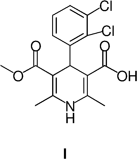 Preparation method of 4-(2,3-dichlorophenyl)-2,6-dimethyl-1,4-dihydro-5-methoxy-carbonyl-3-pyridinecarboxylic acid