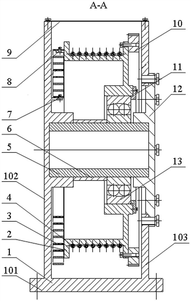 Composite test device and test method for moving speed and displacement of marine winch cable discharge