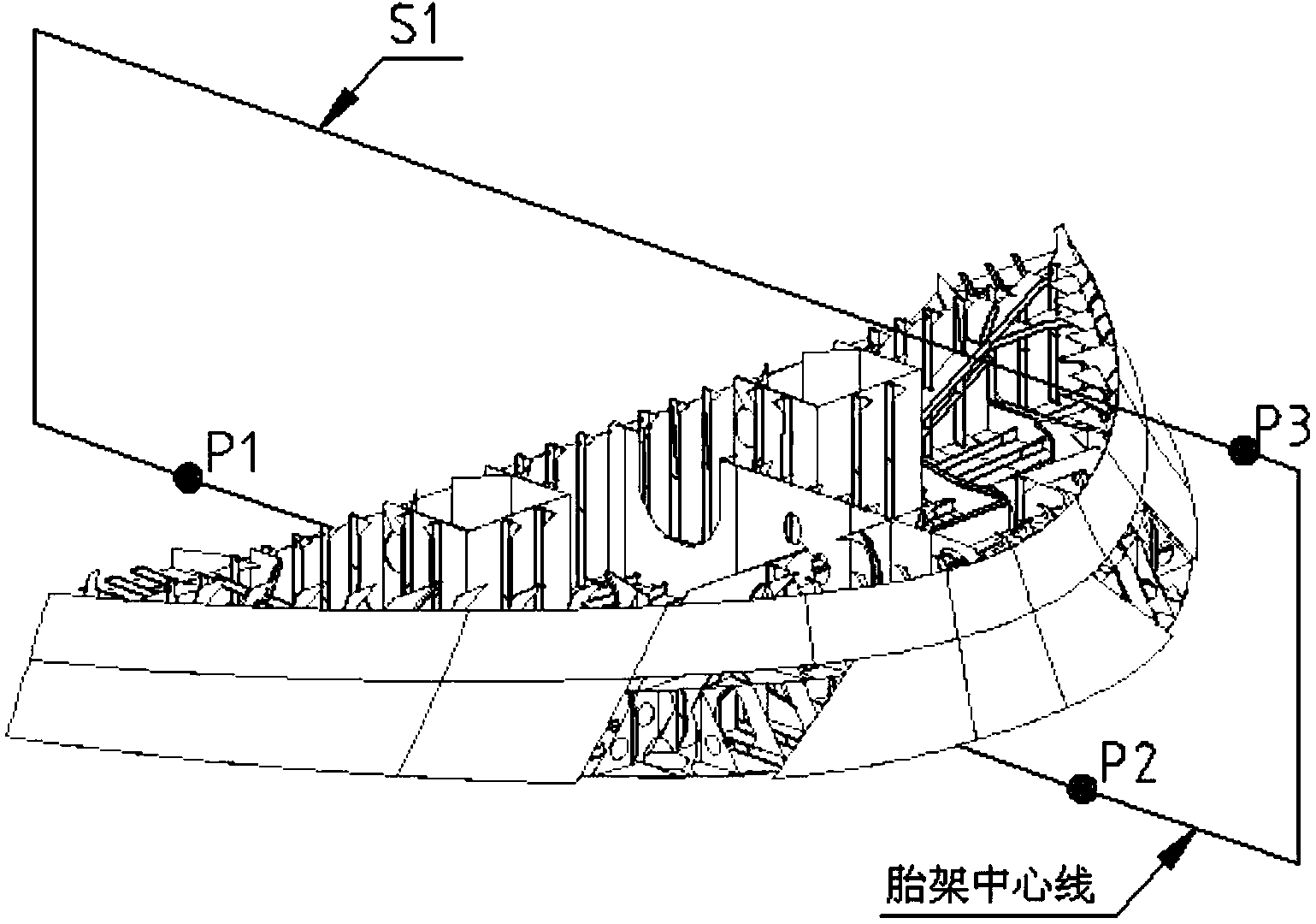 Preassembling method for anchor mouth of bulk frighter in segmentation stage