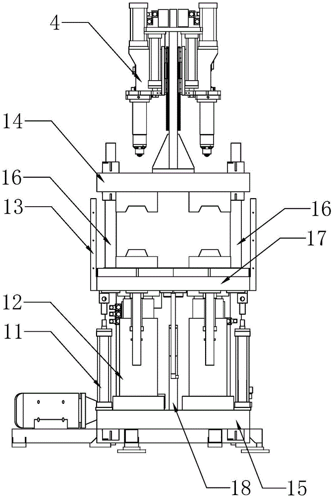 Main unit of two-color liquid silicone injection molding machine