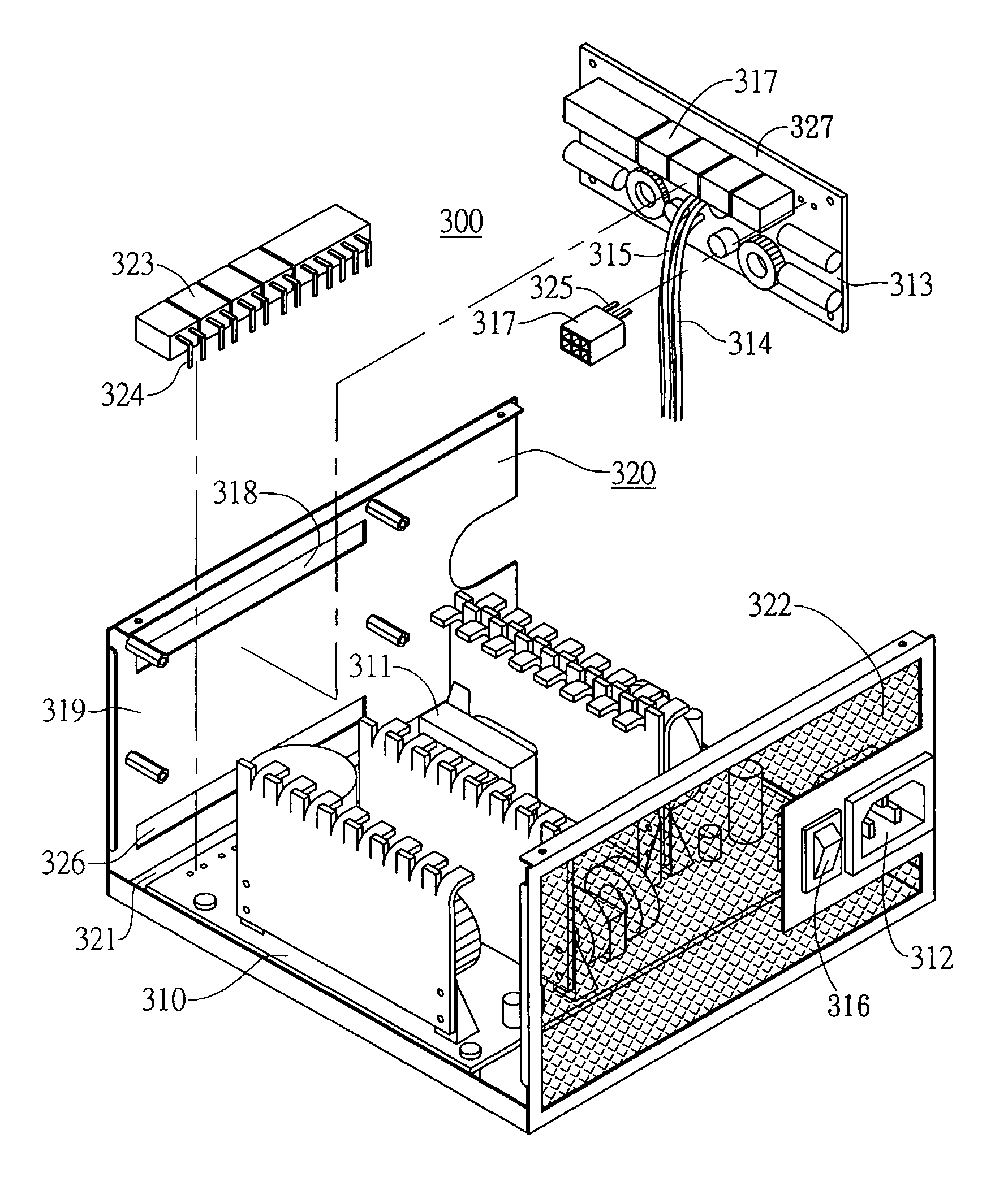 Power supply apparatus having DC-DC converter module mounted on individual printed circuit board