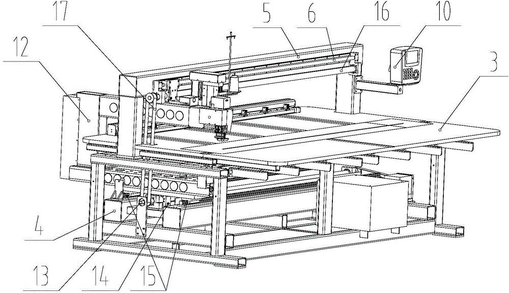 Dual-lead-screw synchronous drive zero-latency full-automatic single-end sewing machine