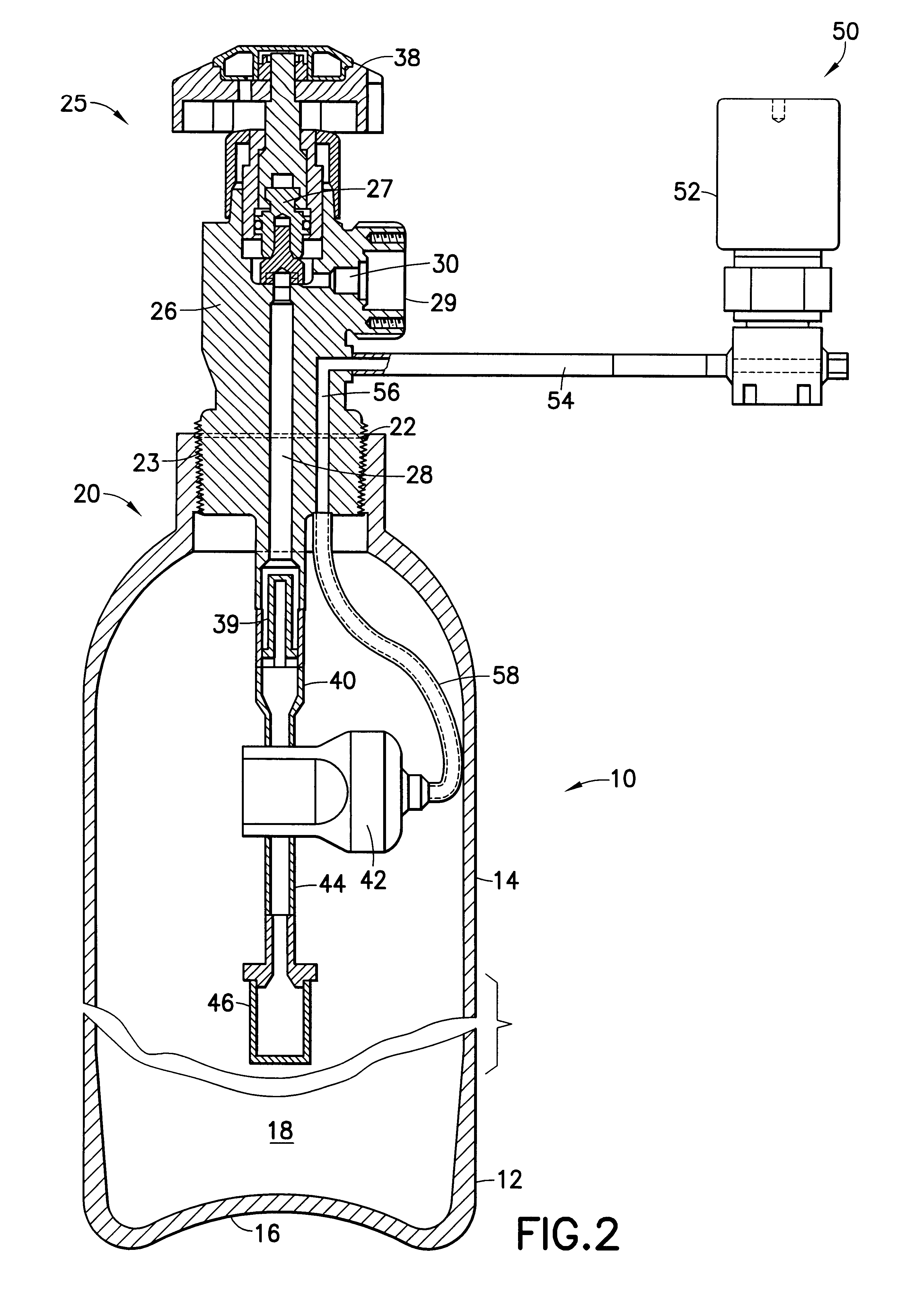 Fluid storage and dispensing system featuring interiorly disposed and exteriorly adjustable regulator for high flow dispensing of gas