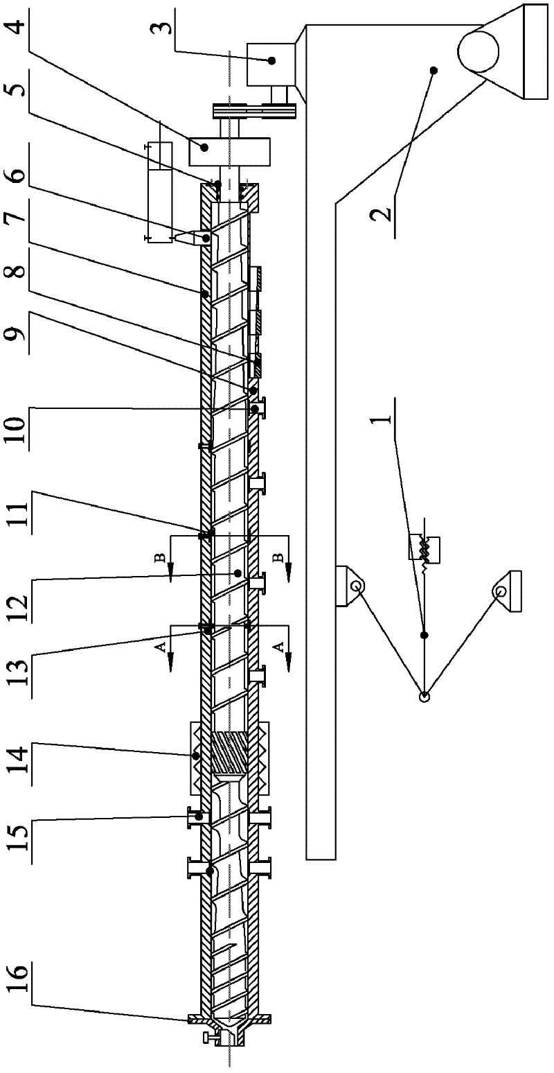 A single-screw dehydration, drying and puffing equipment