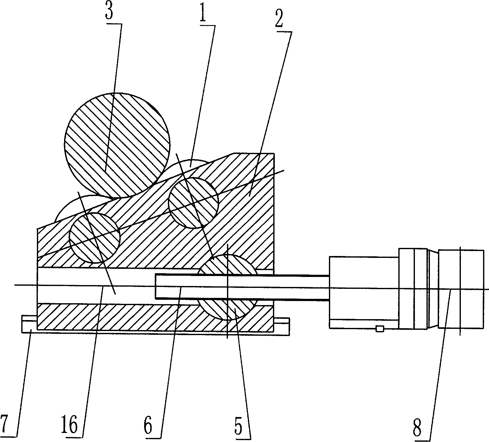 Horizontal downwards regulating three-roller plate bending machine