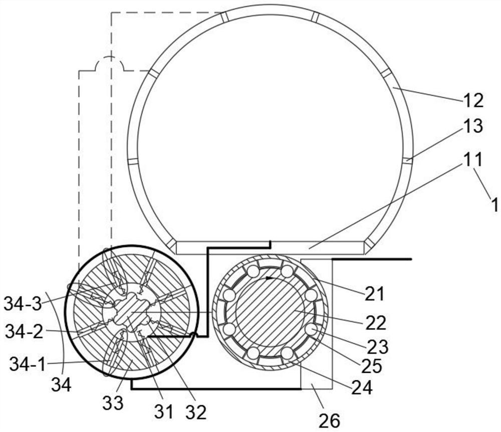 Cooling and ventilating device for processing based on rainwater recycling