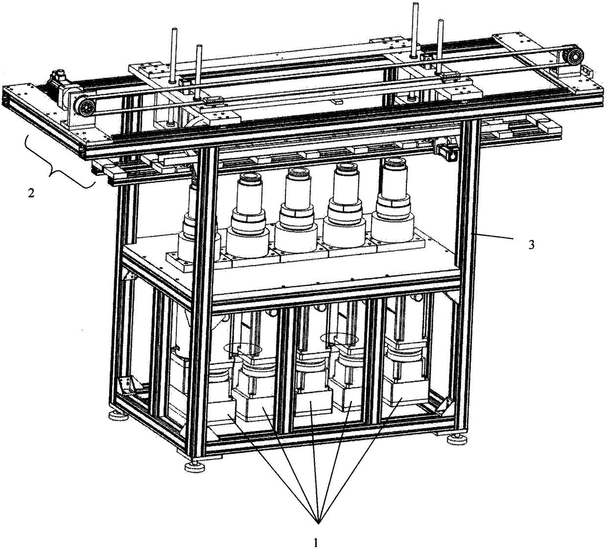 Intelligent vertical-type multi-station expansion tank forming machine