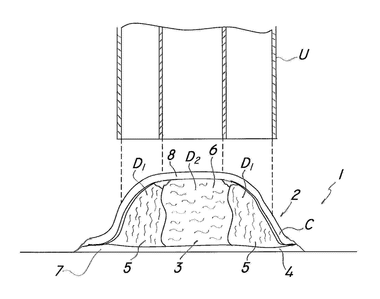 Filled food product and method of producing such food product