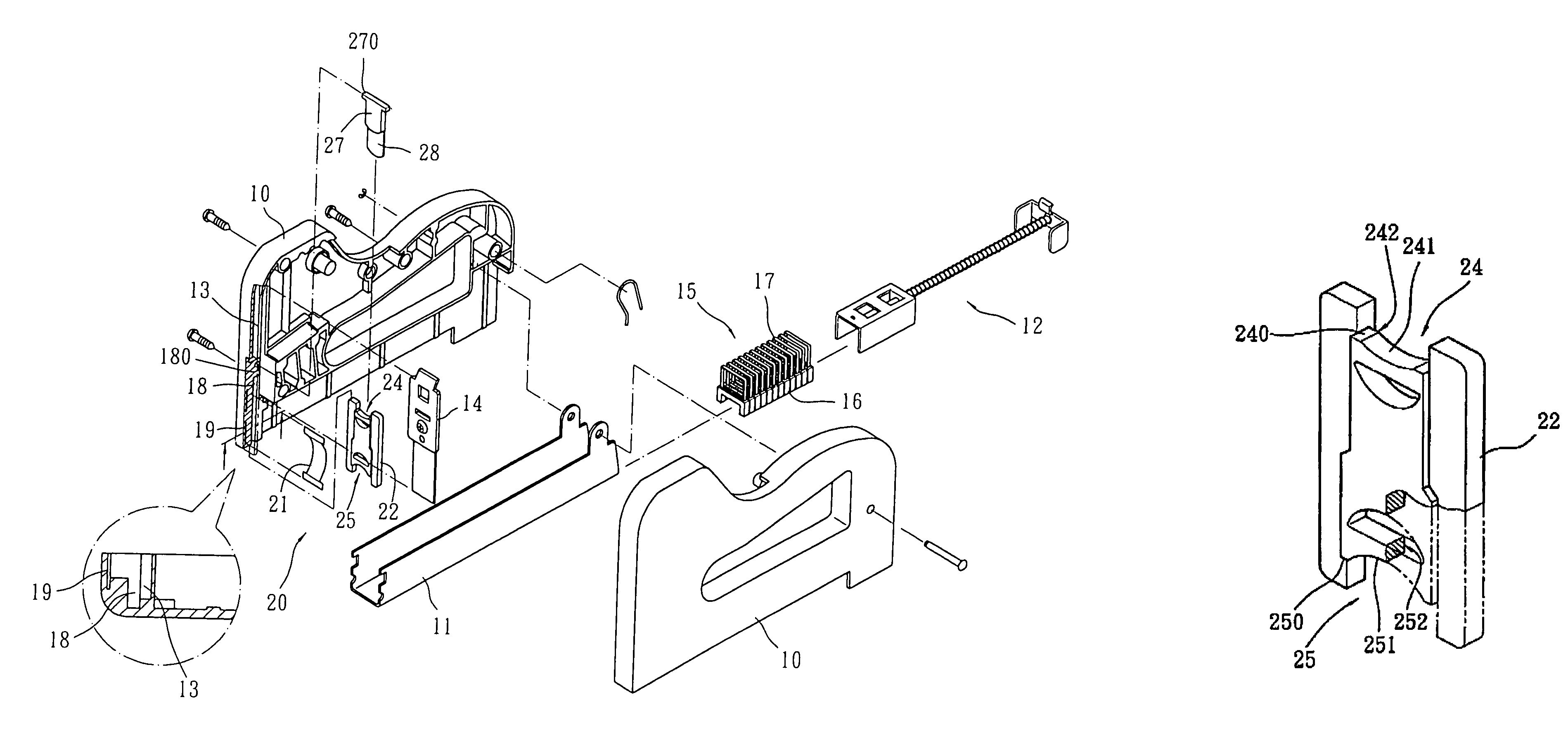 Cable holding assembly for cable stapler