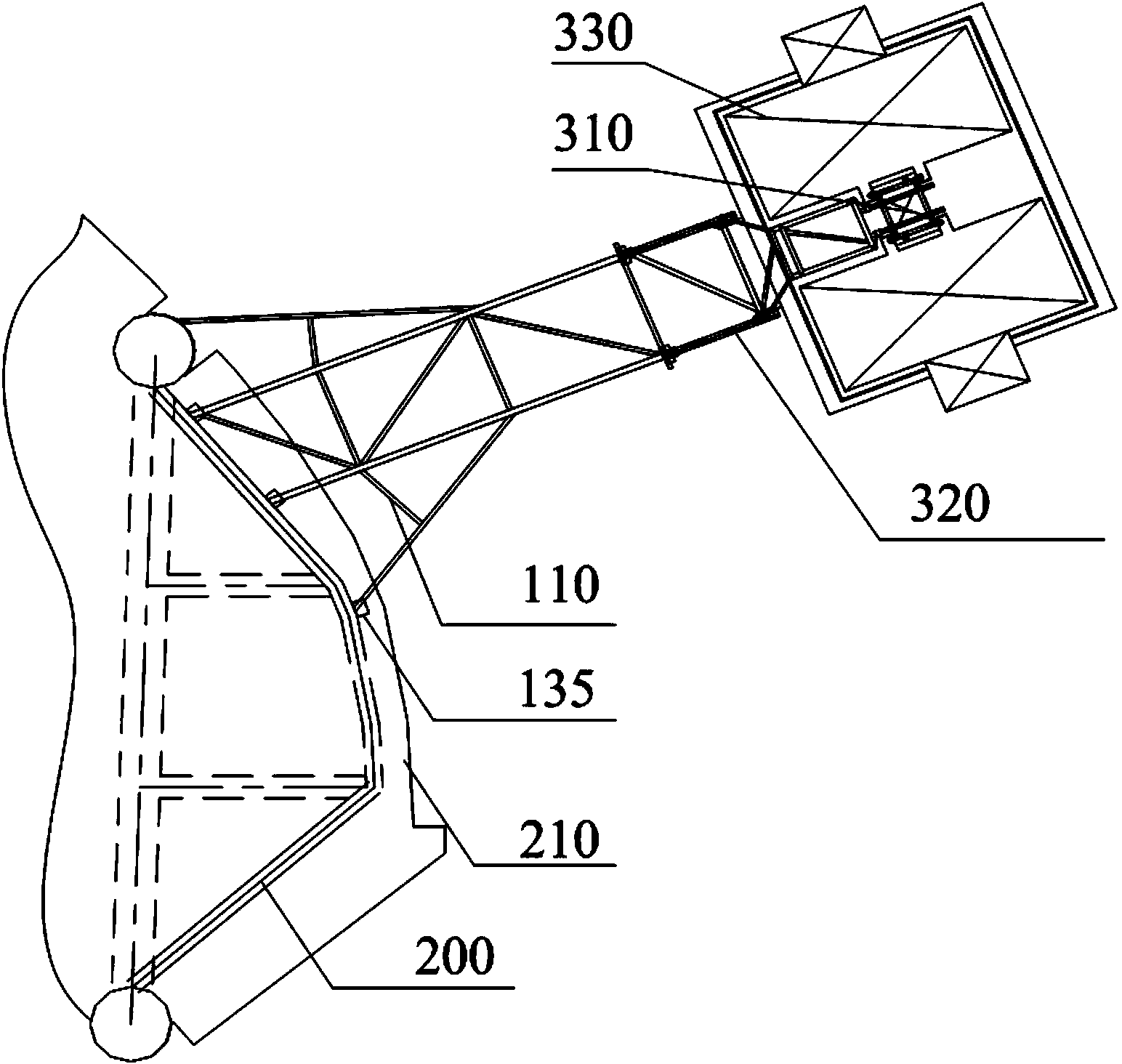 People and cargo elevator mounting structure of complicated external building structure and mounting method thereof