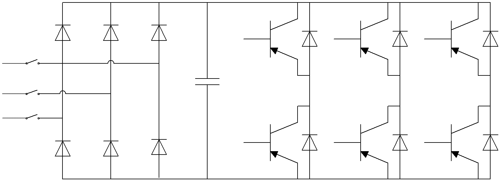 Two-way four-quadrant frequency converter