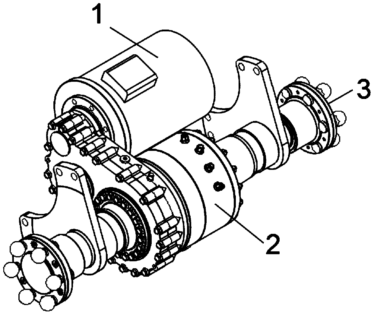 Electric drive axle capable of conducting central double-acting wet braking