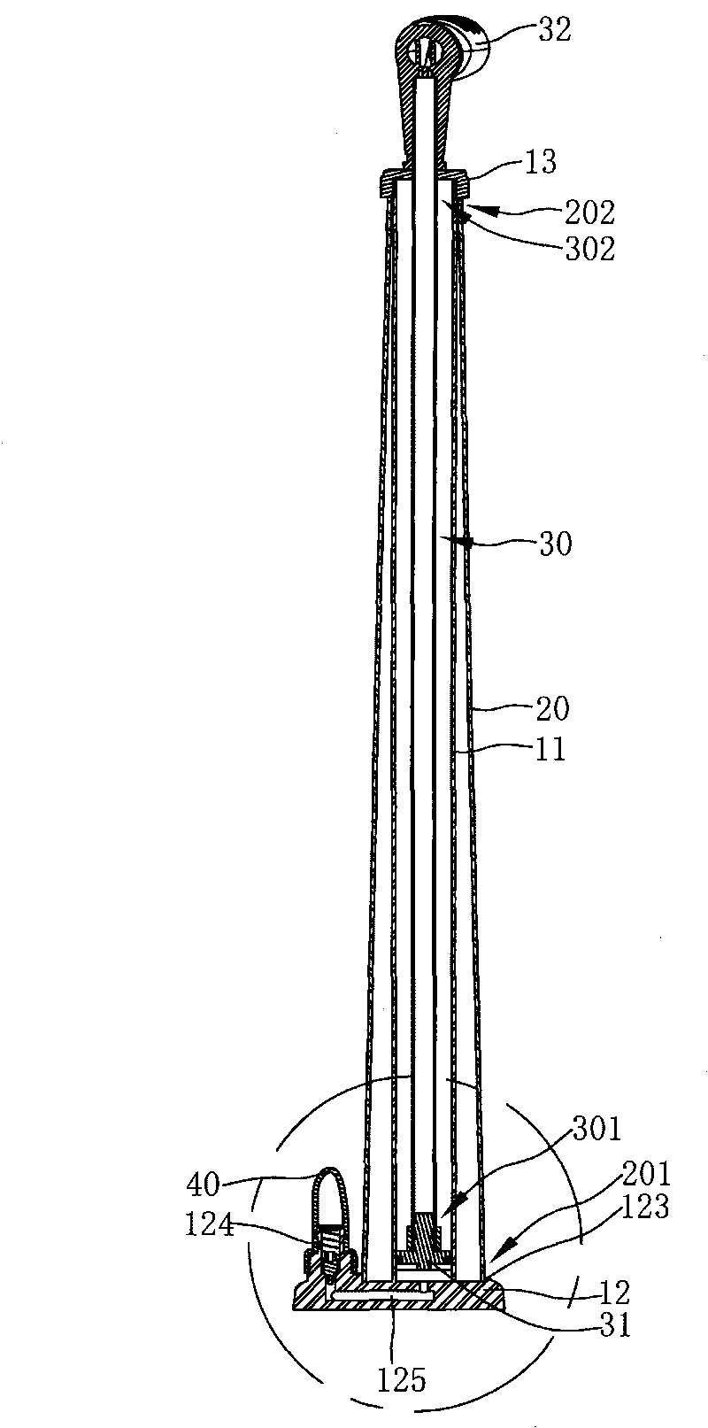Vertical-type bicycle pump with pedestal reinforcing structure
