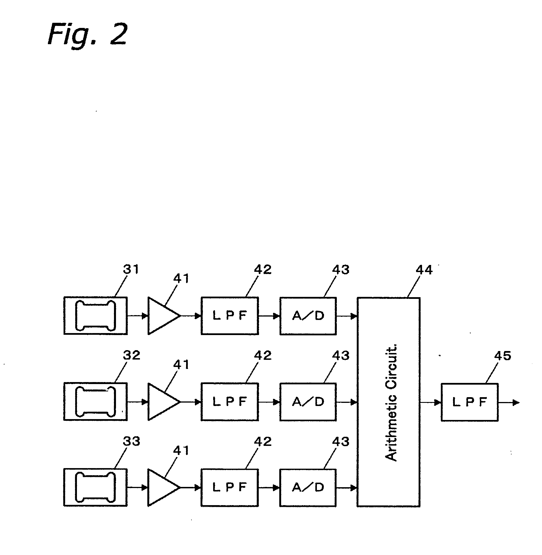 Weight detecting apparatus with vibrational sensors attached to both the free end and the fixed end of the load cell