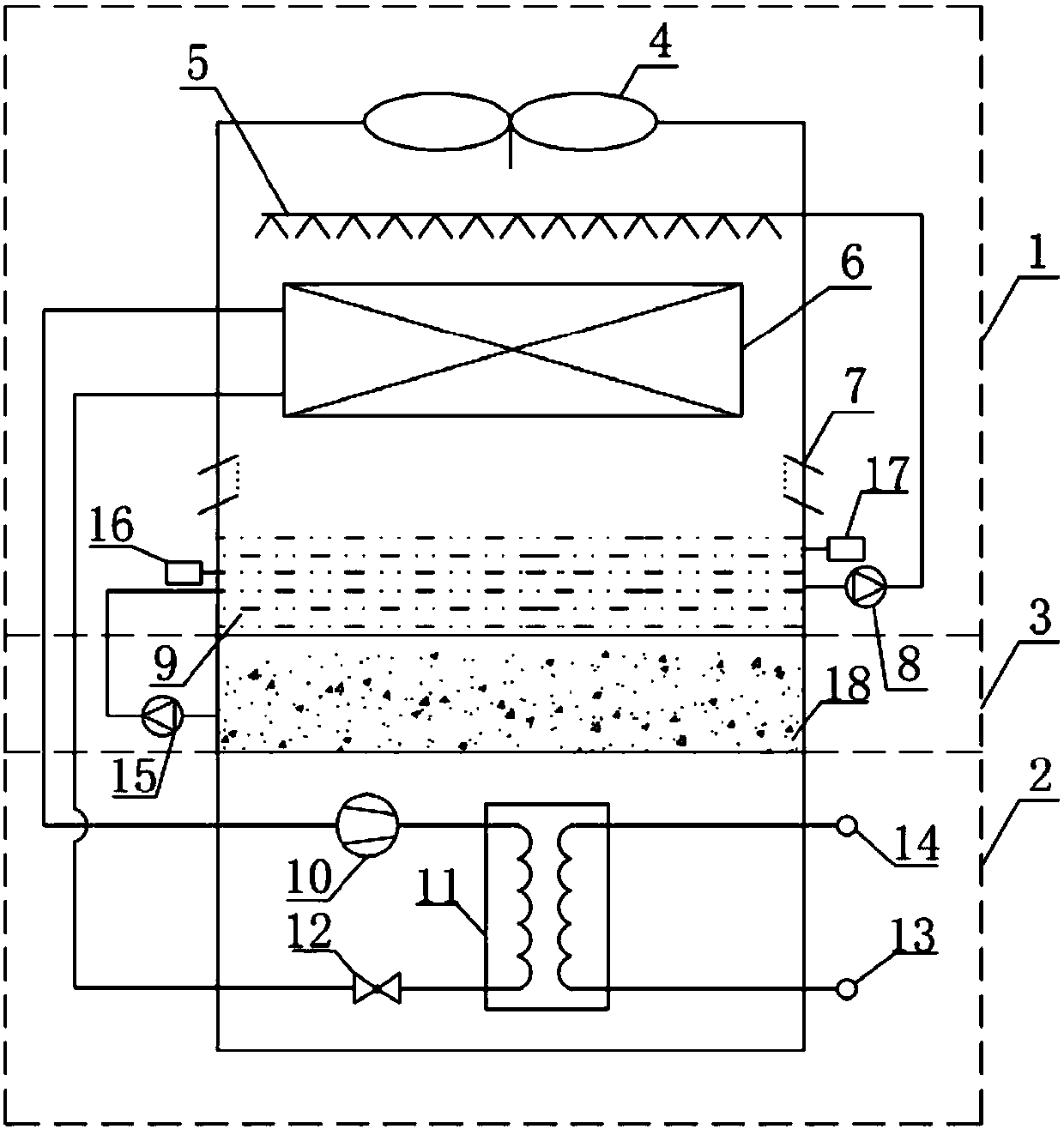 Integrated energy tower heat pump