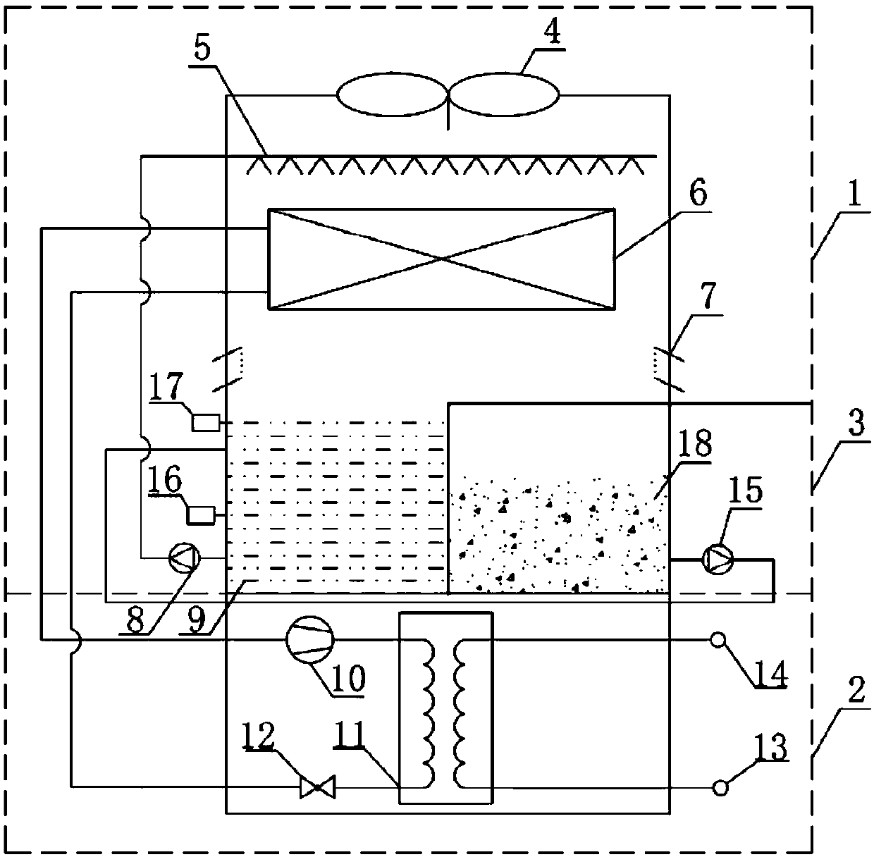 Integrated energy tower heat pump