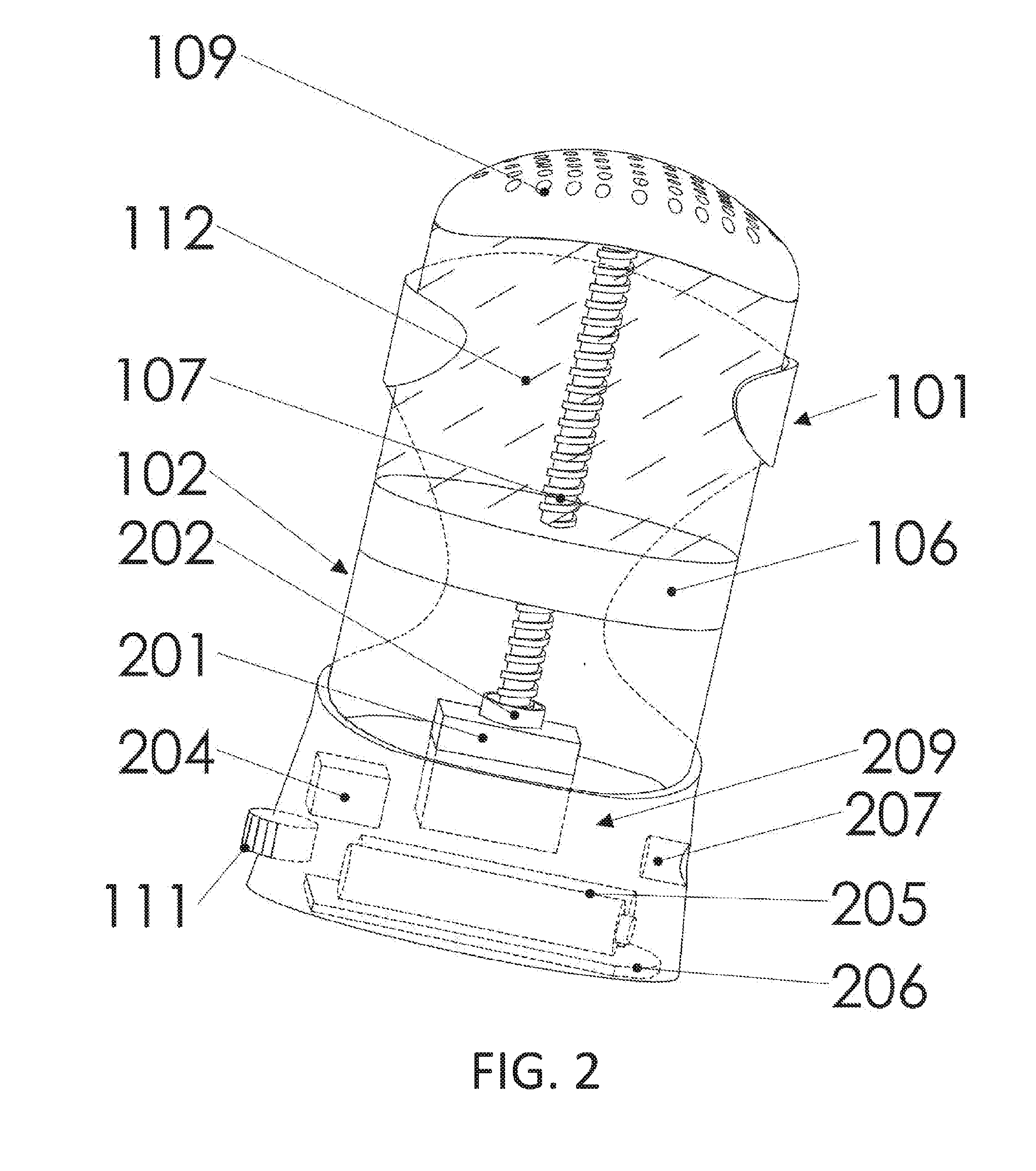Electromechanical system for dispensing a composition