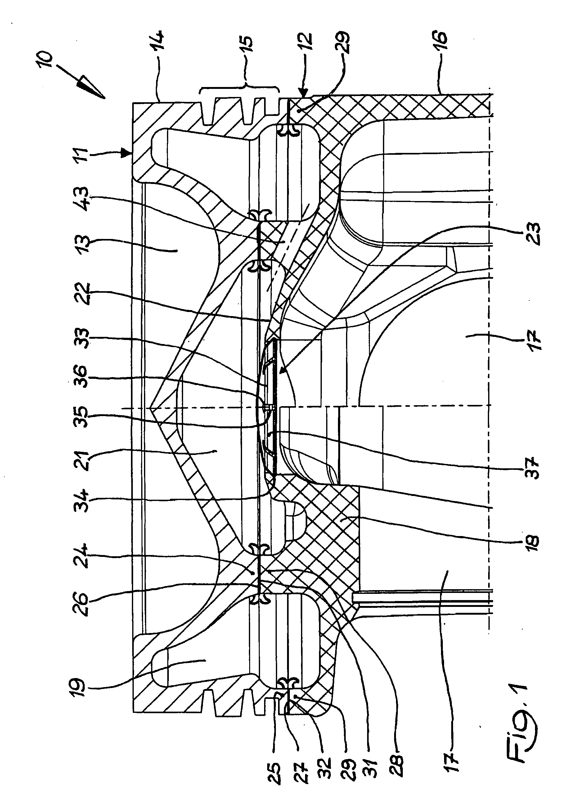 Multi-part piston for an internal combustion engine
