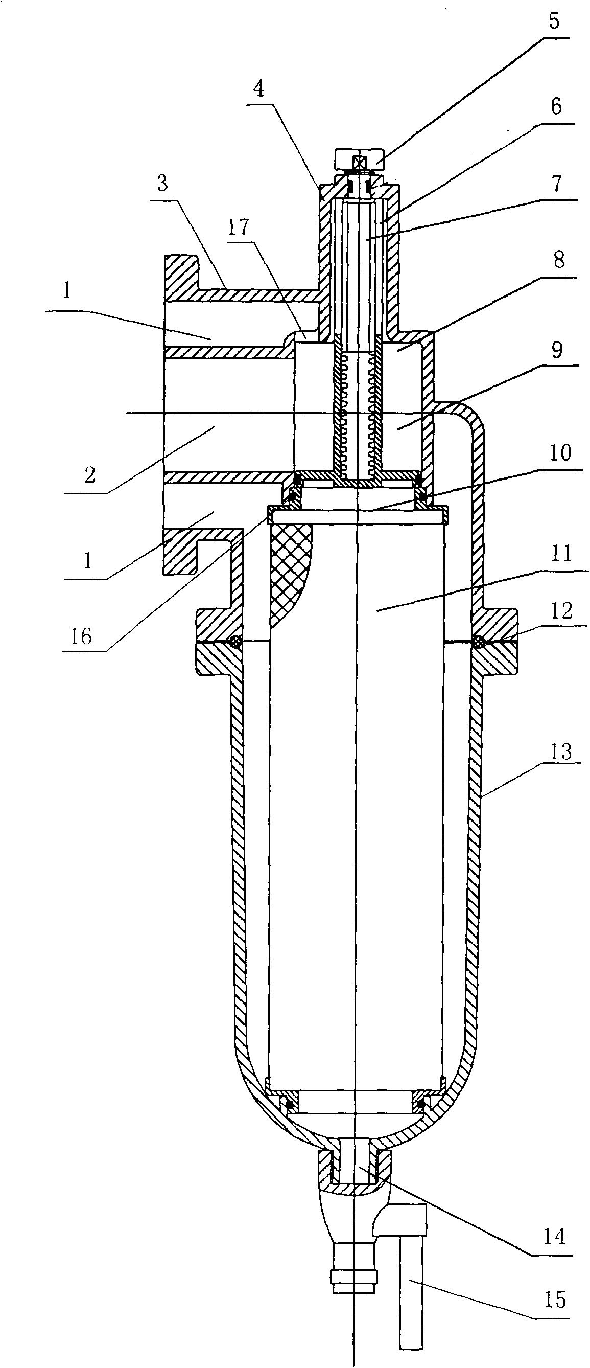 Shunt-type filtering device with back wash function
