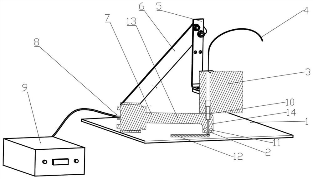 Ultrasonic-assisted continuous fiber reinforced thermoplastic resin 3D printing device and method