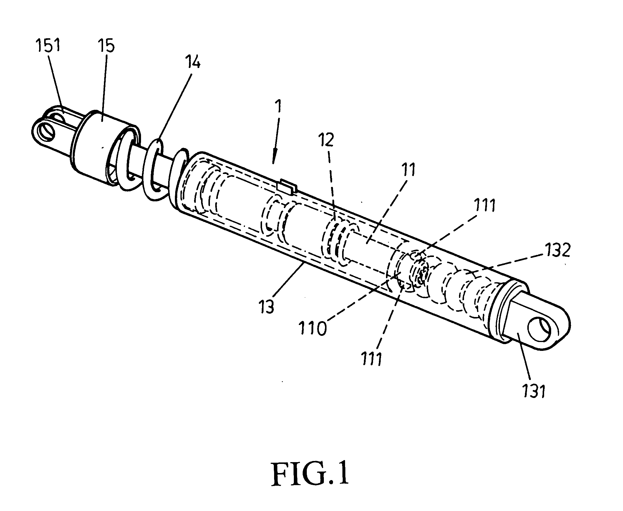 Mechanism type non-sectional locking buffer device