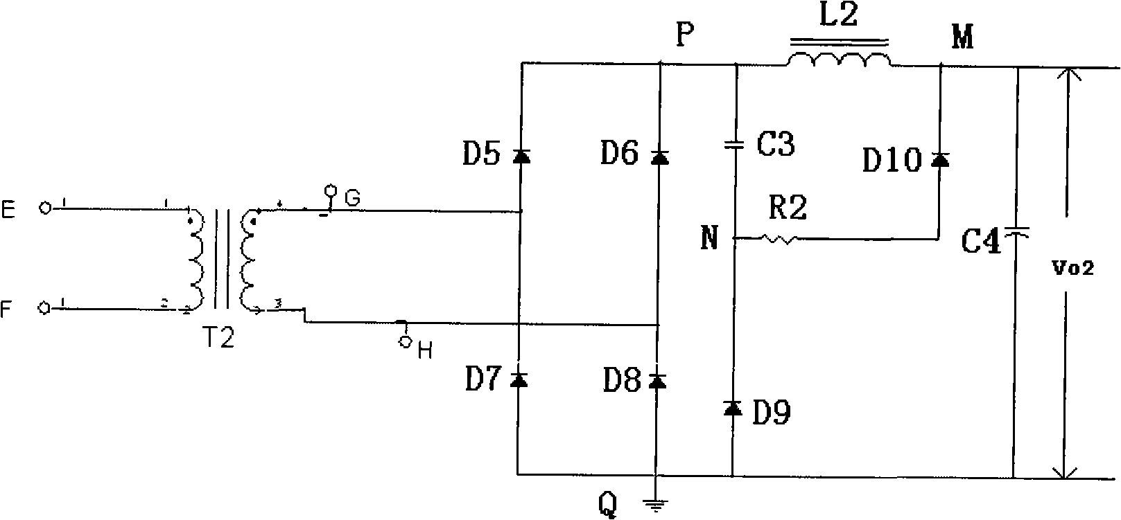 Diode absorption circuit for bridge rectifier circuit