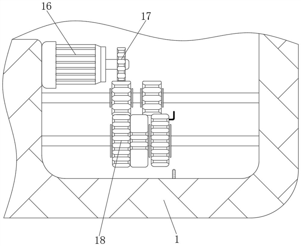 Cosmetic storage device based on gear transmission principle