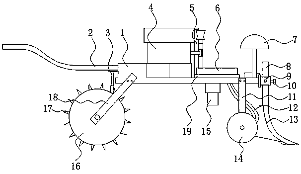 Hand-push type plot seeder