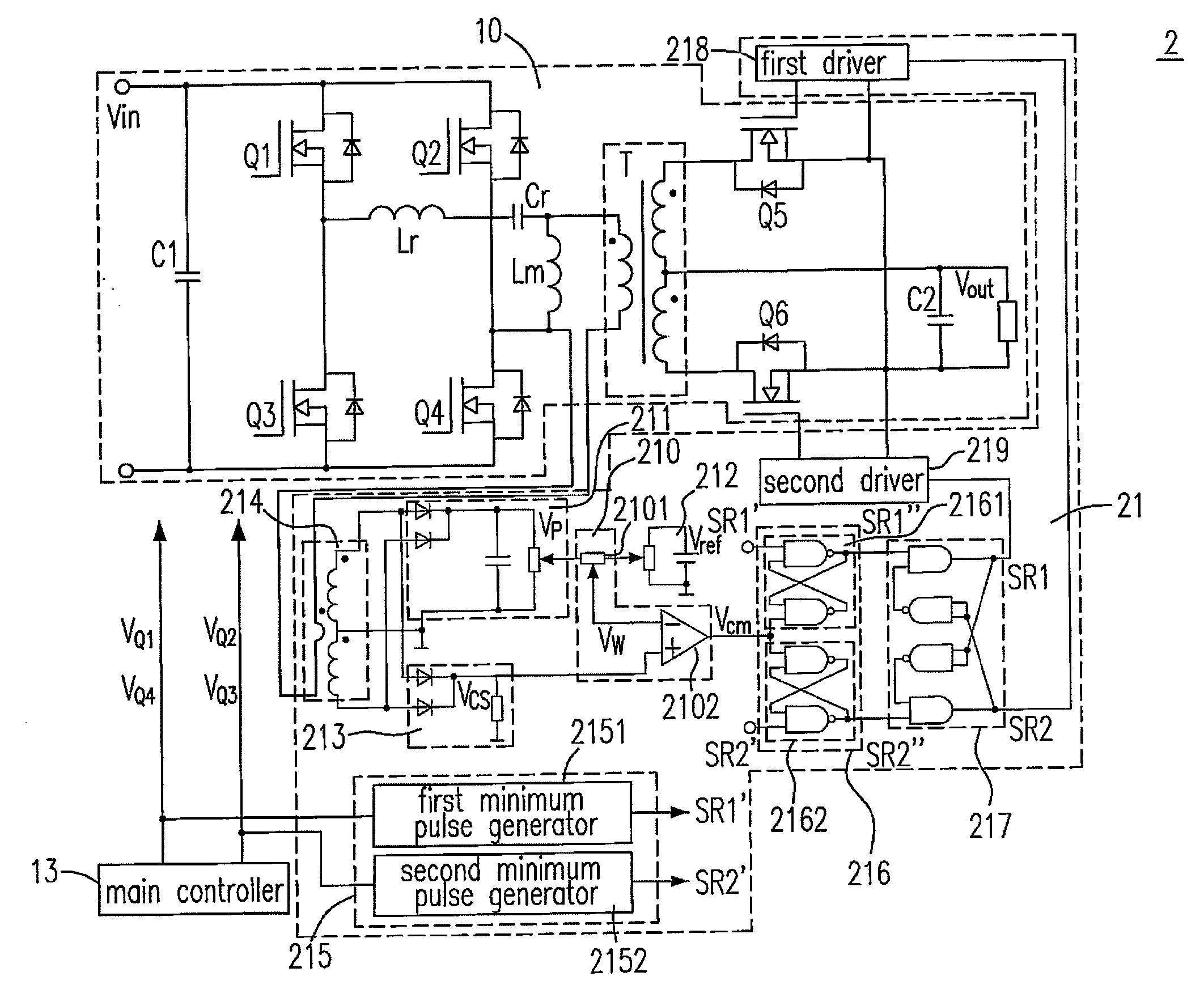 Resonant converter system having synchronous control circuit and controlling method thereof
