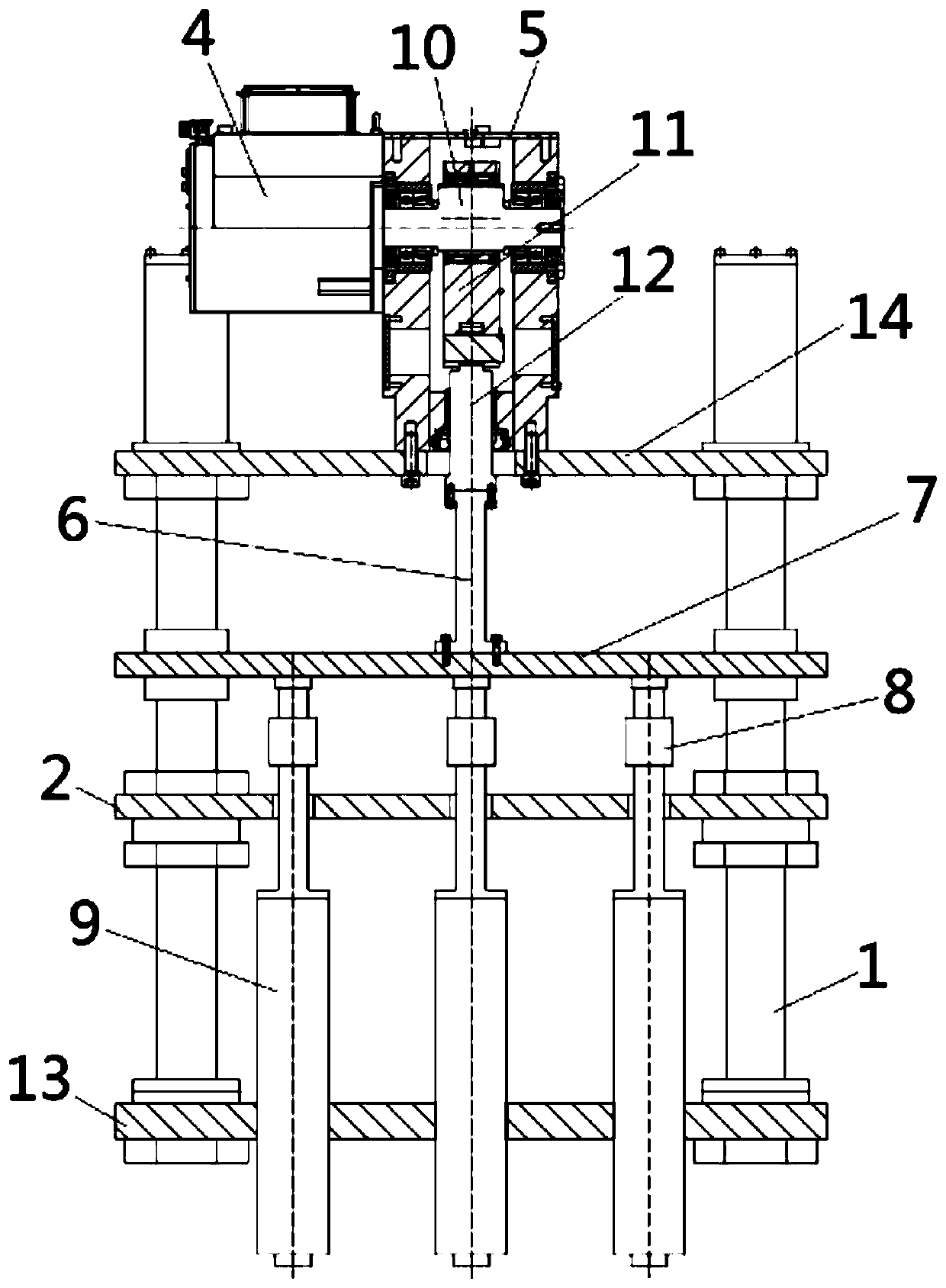 Integrating device capable of controlling wall thickness of bottle blowing machine with crank connecting rod mechanism driven by motor