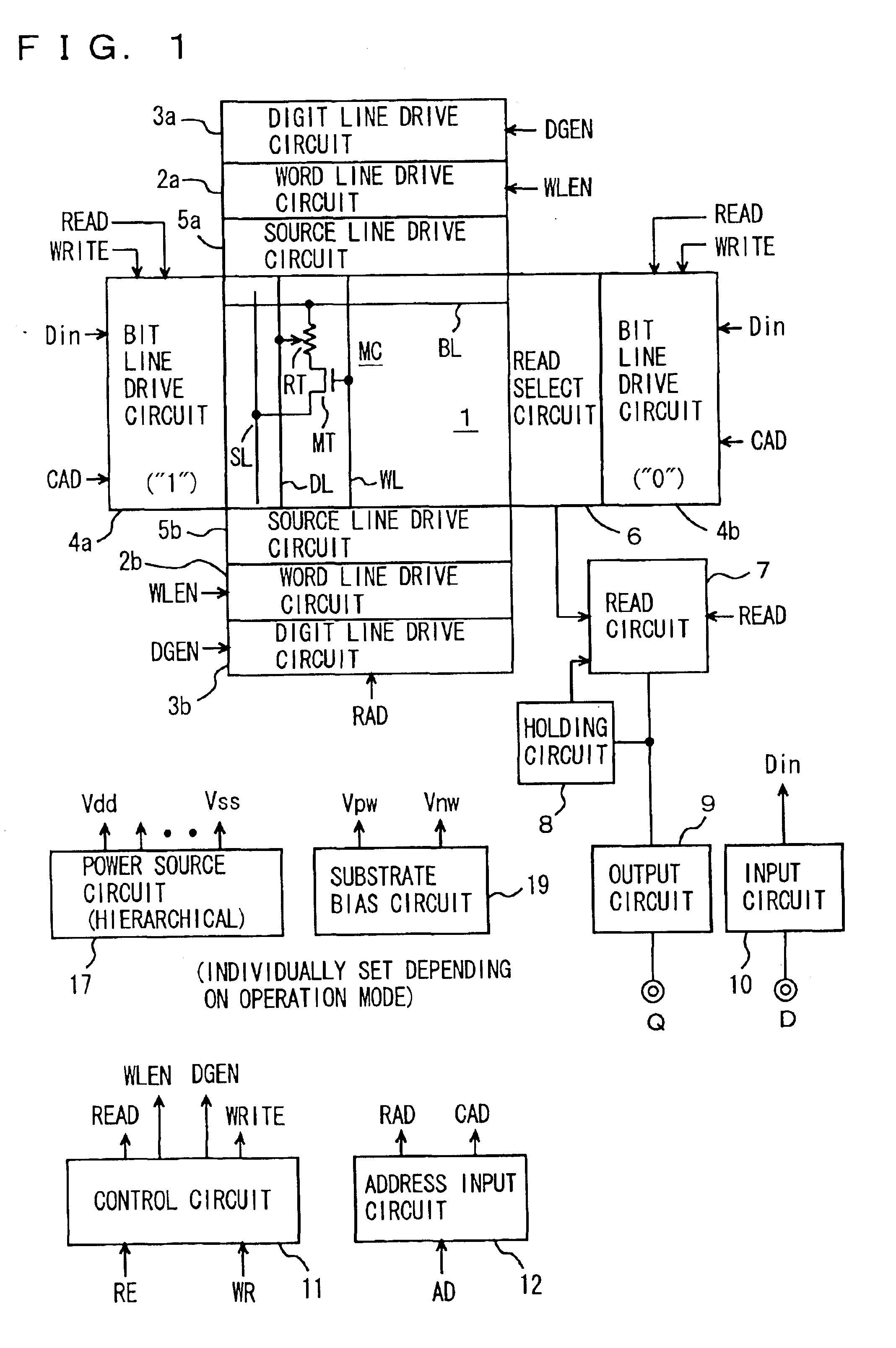 Semiconductor memory device operating with low current consumption