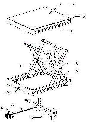 Lifting device with height adjusting function