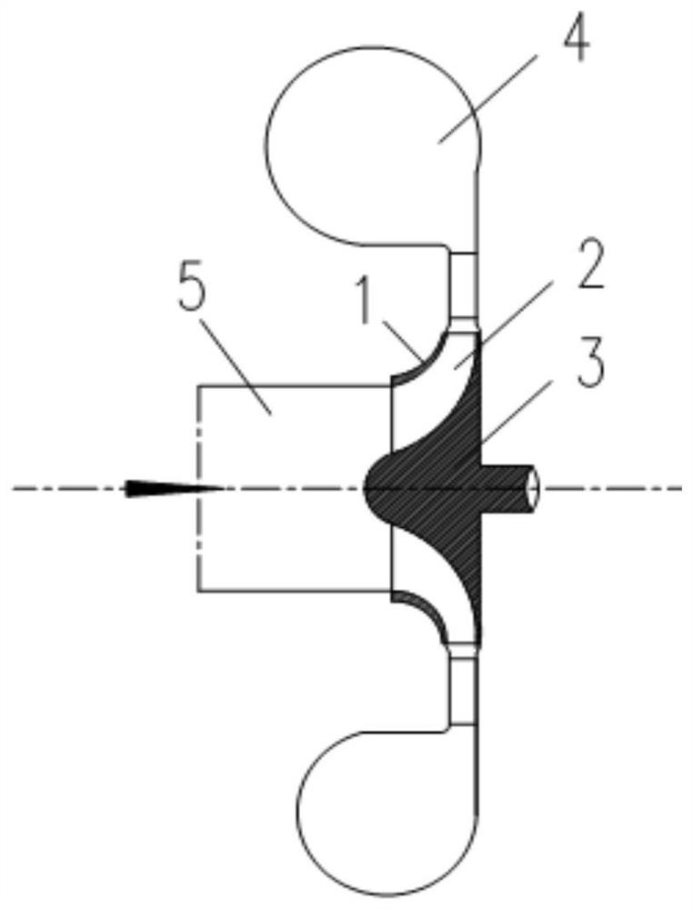 Energy-saving straight wall front and rear disc variable curvature curve element ternary impeller and centrifugal fan using the impeller