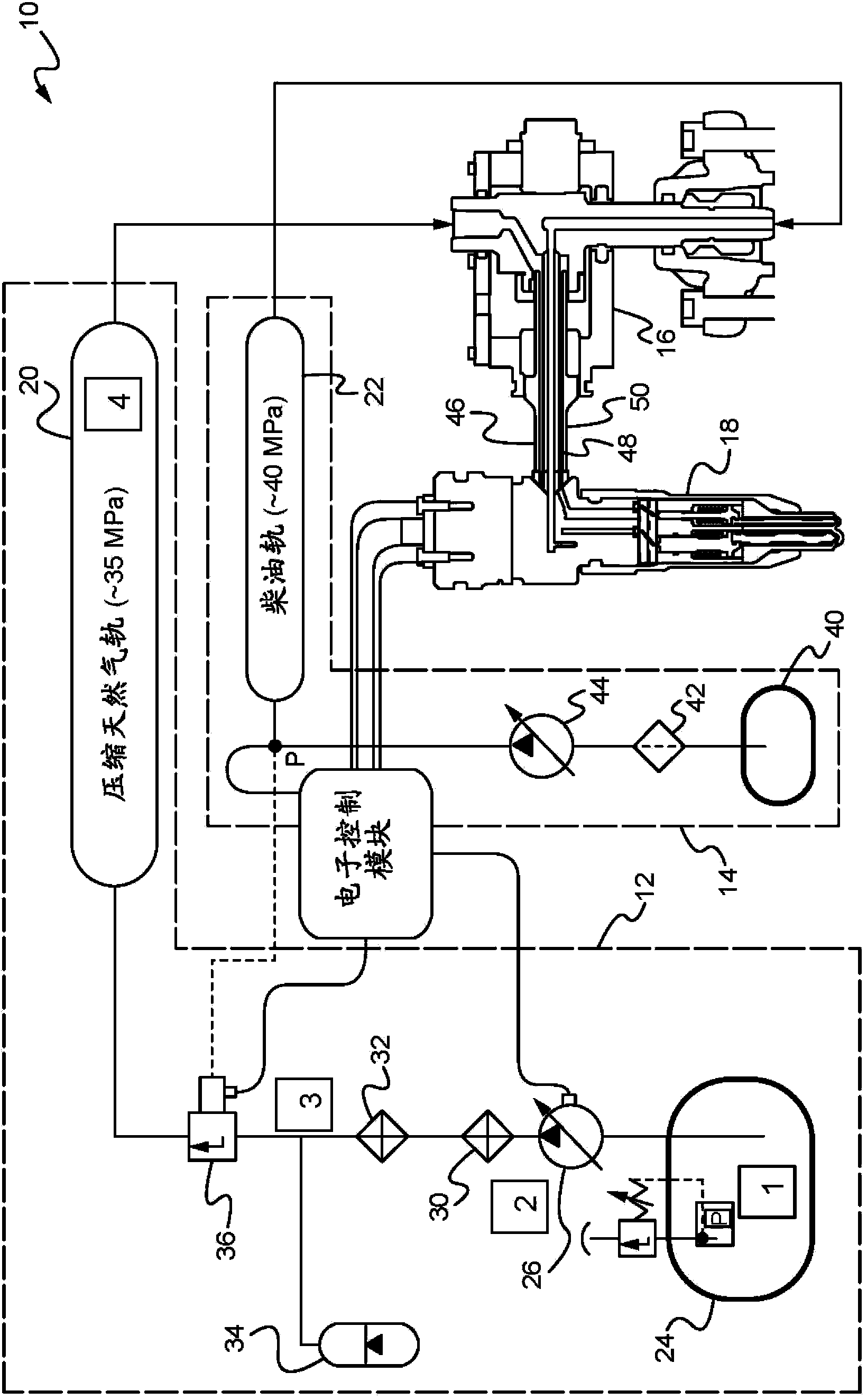 Diesel fuel leakage control system for dual fuel injector