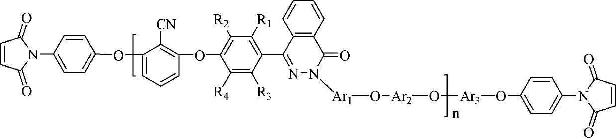 Phthalaznone-containing poly(aryl ether nitrile) end-capped with maleimide and preparation method thereof