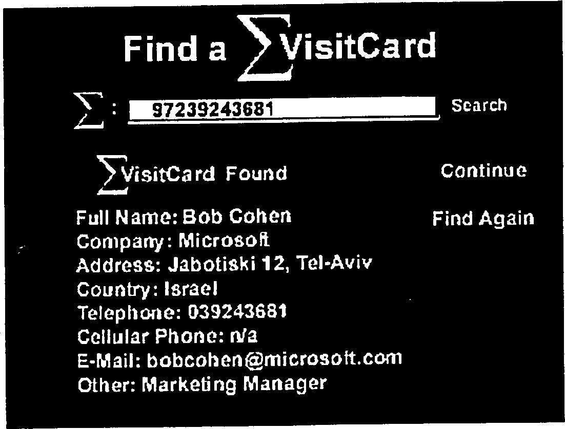 Business card system