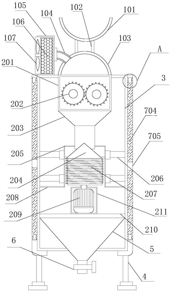 Glass fiber product raw material crushing device