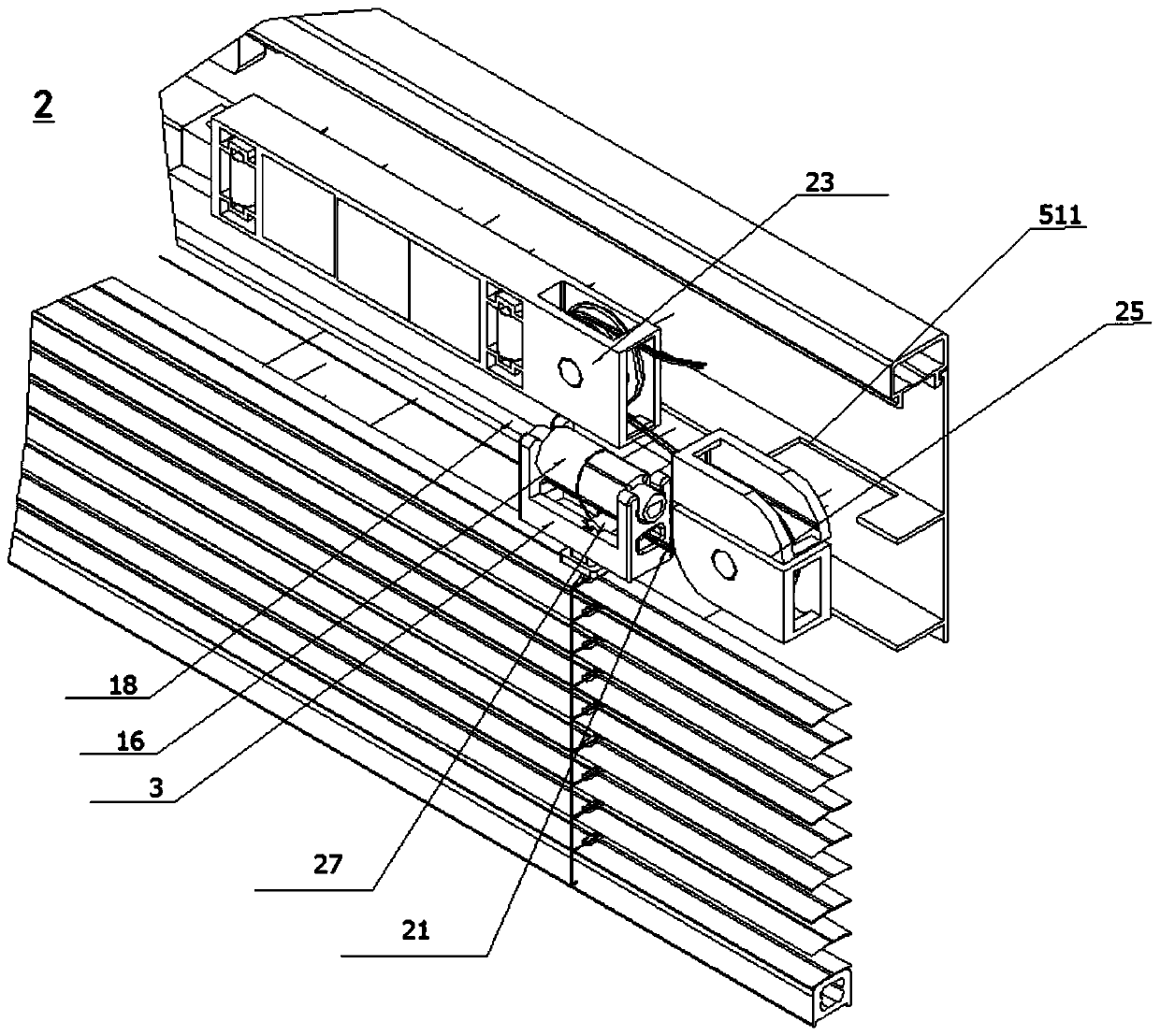 Hollow shutter top operation system