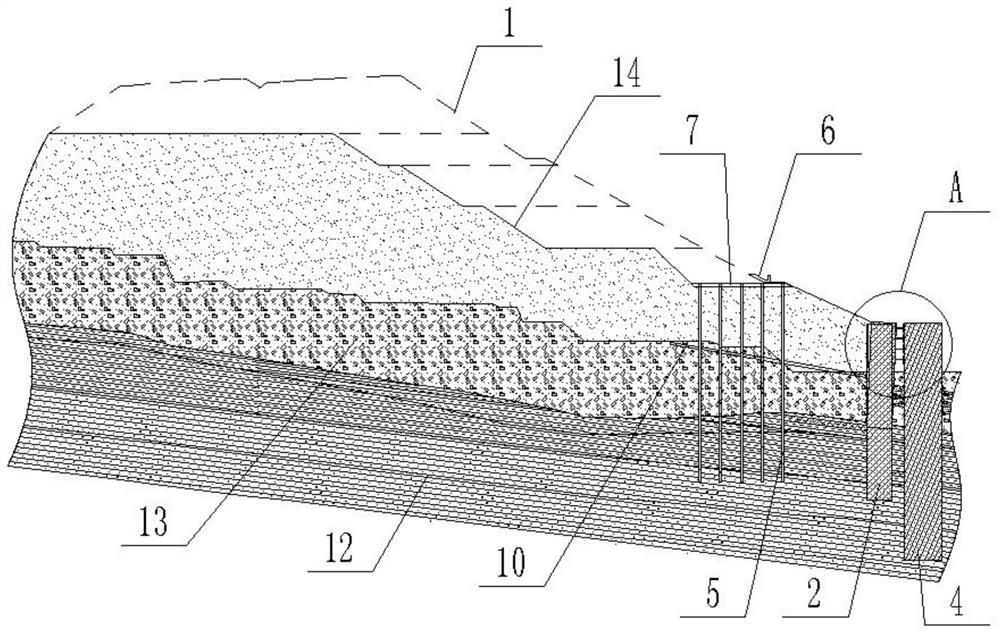 Applicable to the treatment method of subgrade slope body collapse