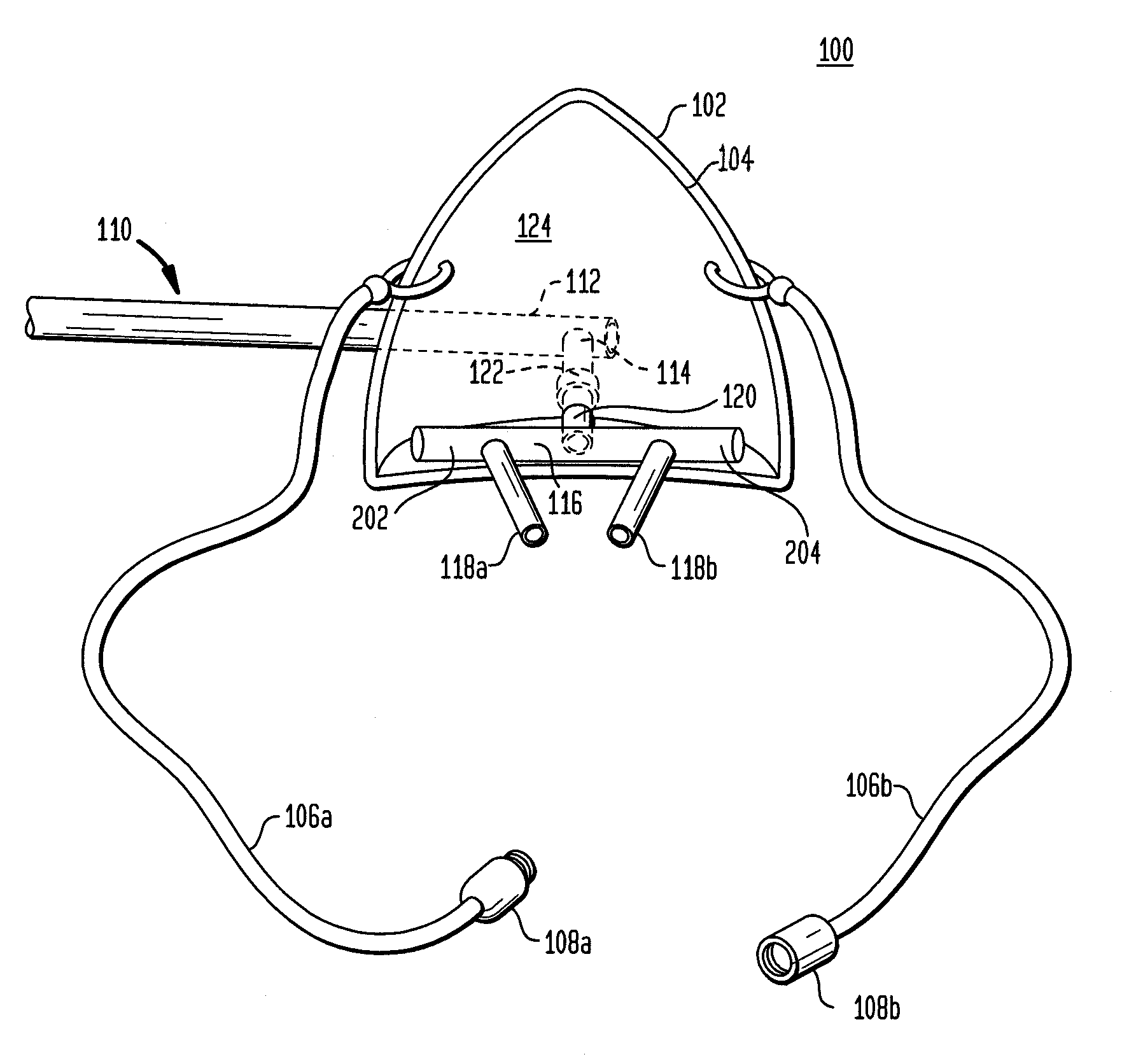 Nasal mask assembly for nasal delivery