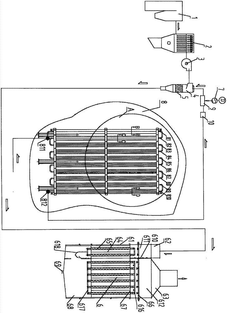 Flue gas denitrification device of coal-fired boiler