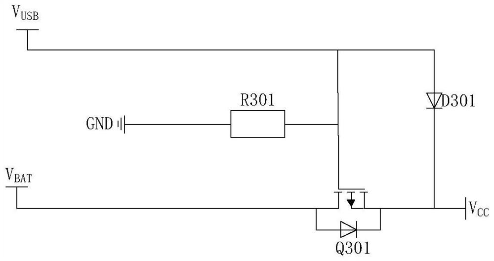 Low-power-consumption main and auxiliary power supply automatic switching circuit