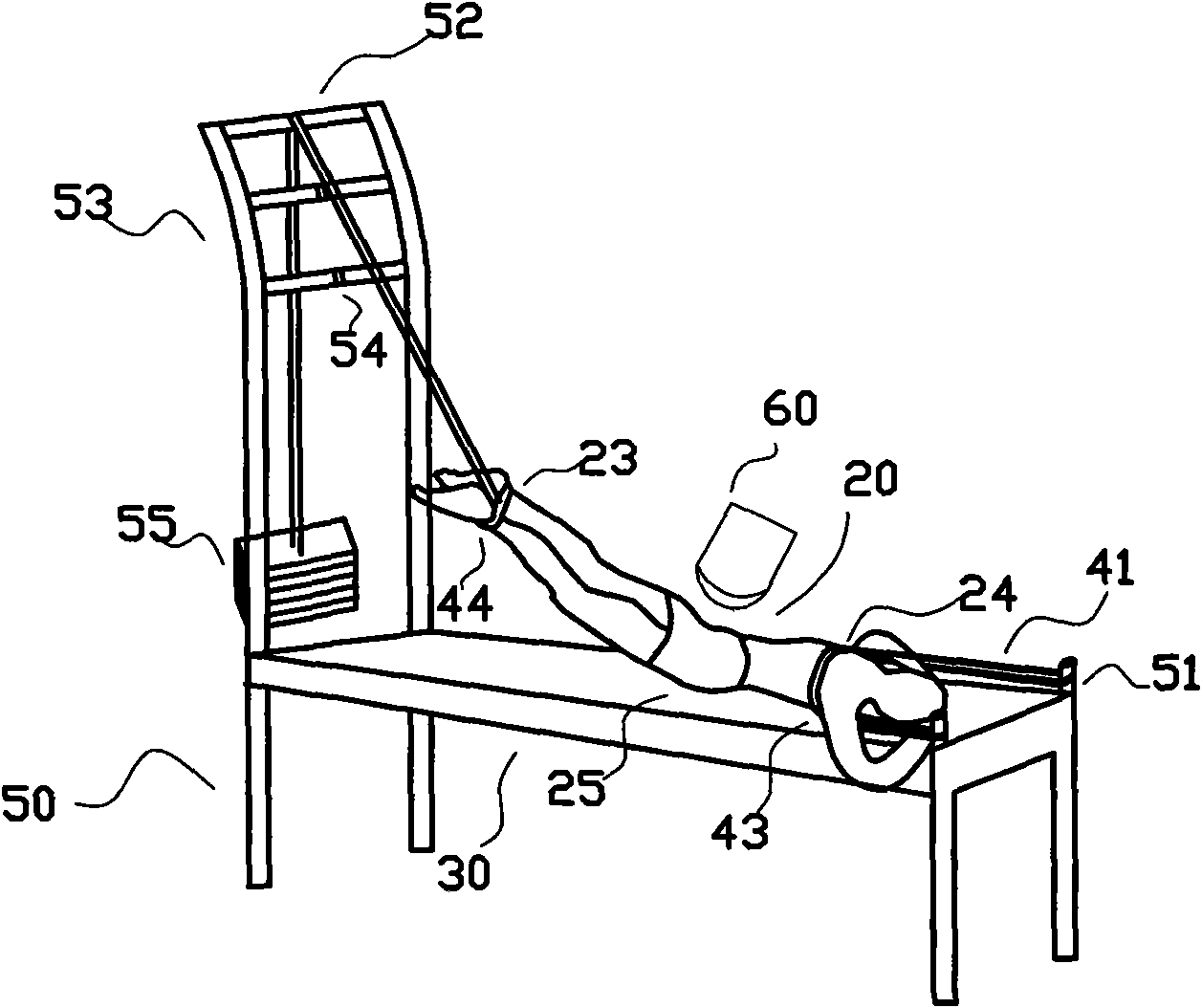Suspension type lumbar traction bed