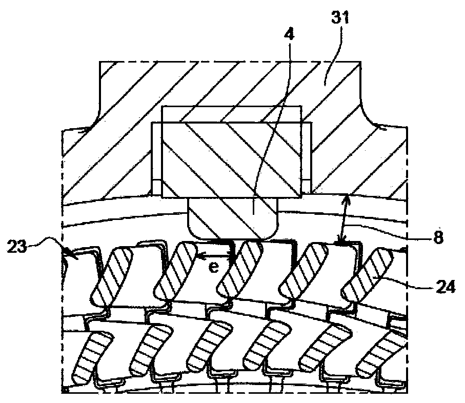 Rotating electrical machine provided with a wedging element