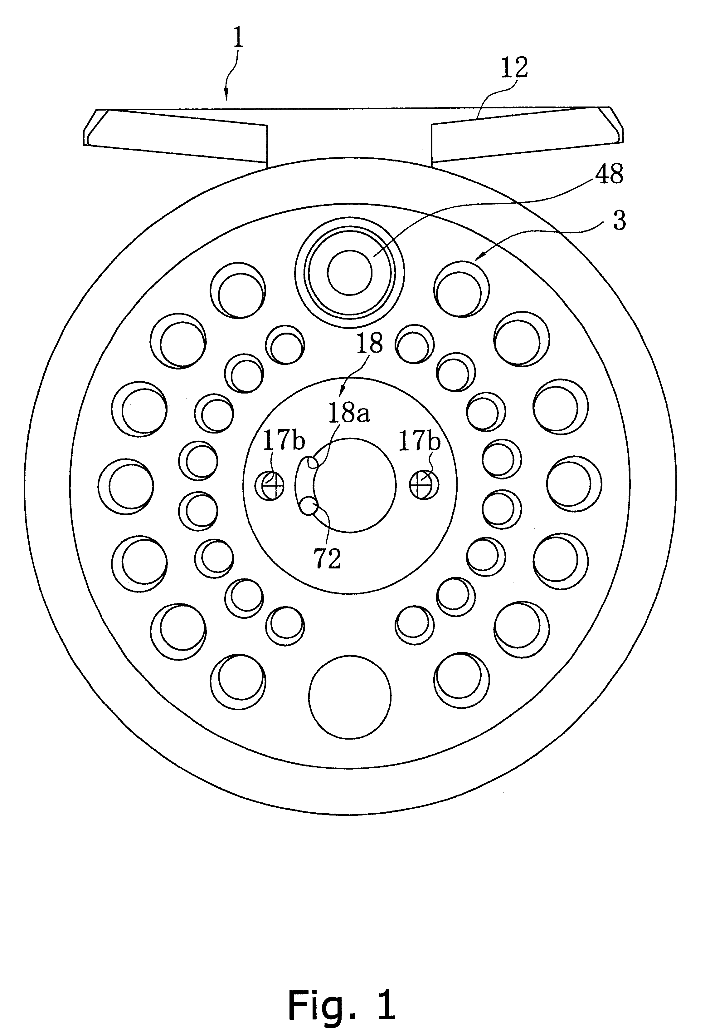 Single bearing fishing reel and sounding mechanism