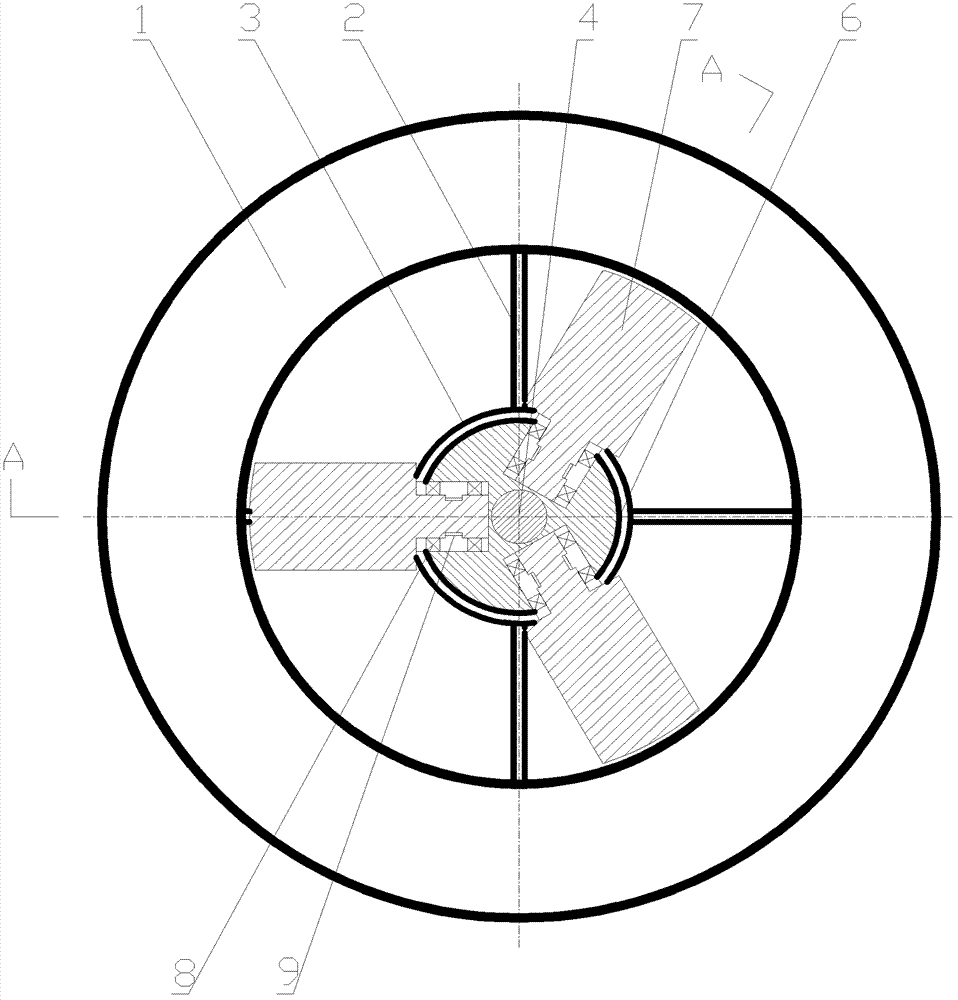 Nested tidal current generating set of air guide sleeve paddle-changing horizontal shaft