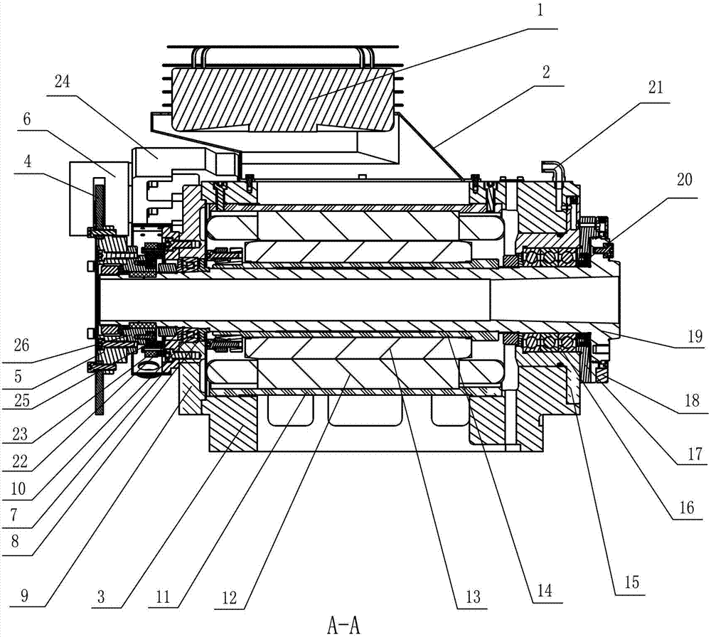 Air cooling electric spindle device for precision numerical control lathe