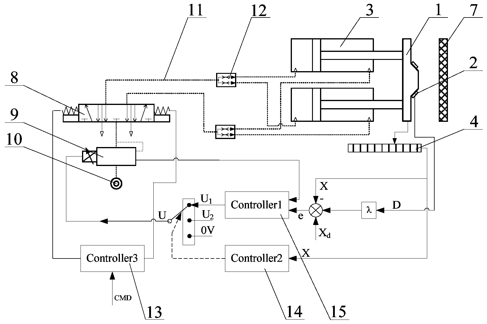 Press pin control method and system of automatic robot hole-making equipment