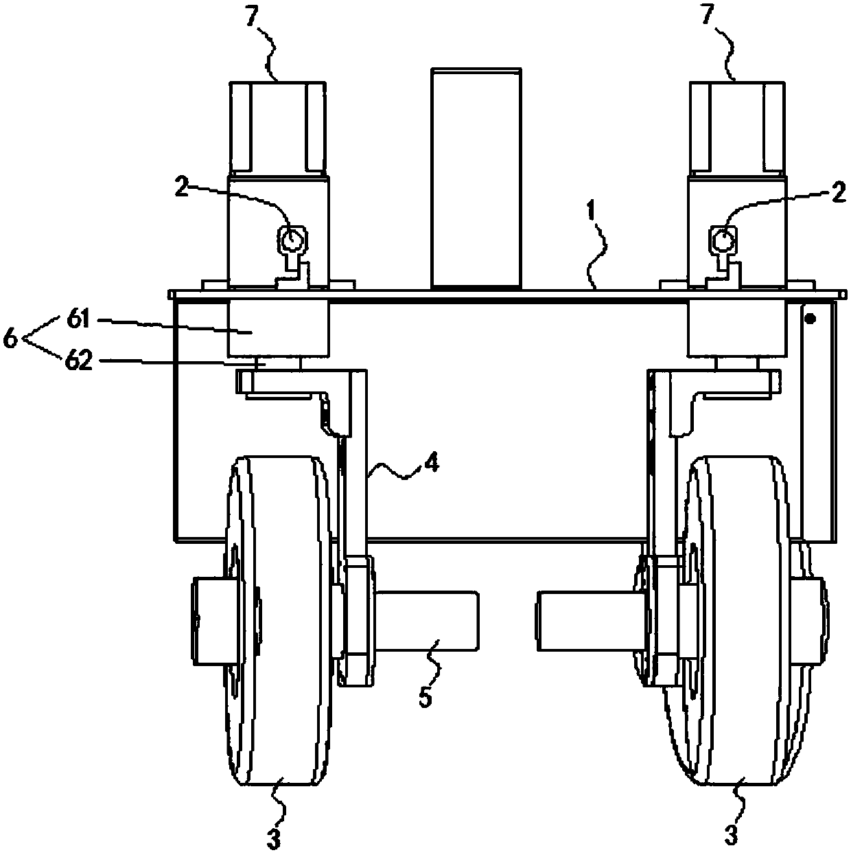 Four-wheel independent-drive mobile robot with anti-shock function